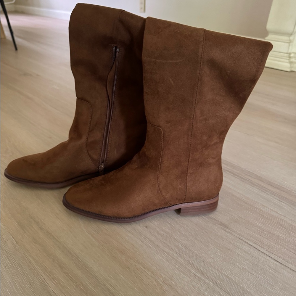 J. Crew Tan Suede Over the Knee Boots